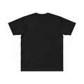 Classic black crew neck t-shirt on white background